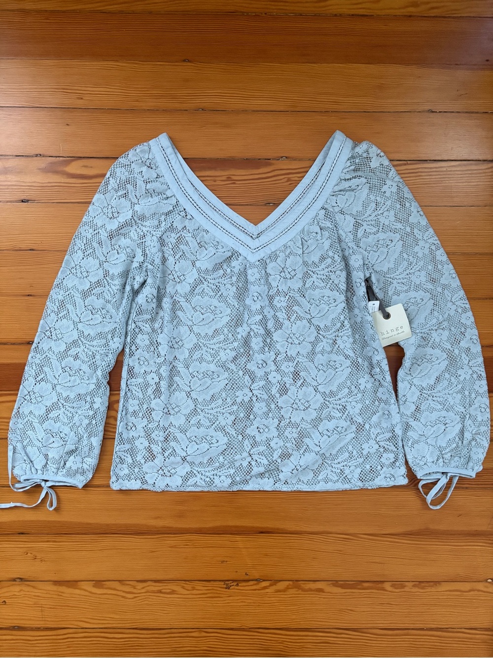 Hinge Cotton Blend Lace V-Neck Top